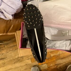 Source Unknown Black Studded Slip-On Loafer